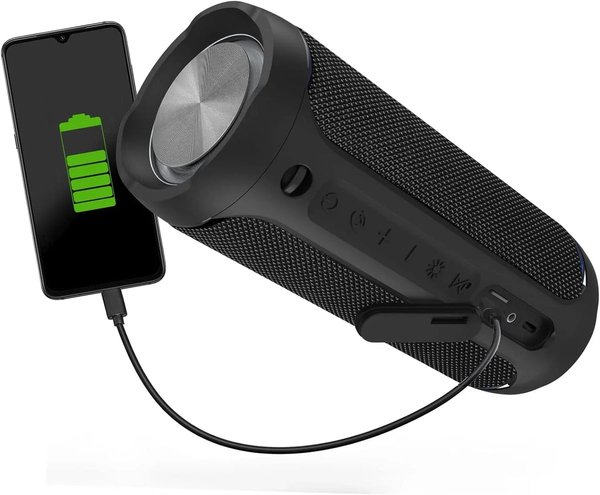 for Louder Battery Powerful Deep Bluetooth (Black) exterior Life ip67 Watt EDUPLINK Long Waterproof Volume Charge 40 Out Bass Speakers