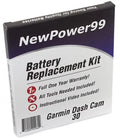 Instructions, Extended Warranty Year Dash One Garmin Battery and Life Tools, with 30 Replacement Kit Full Video Cam Battery