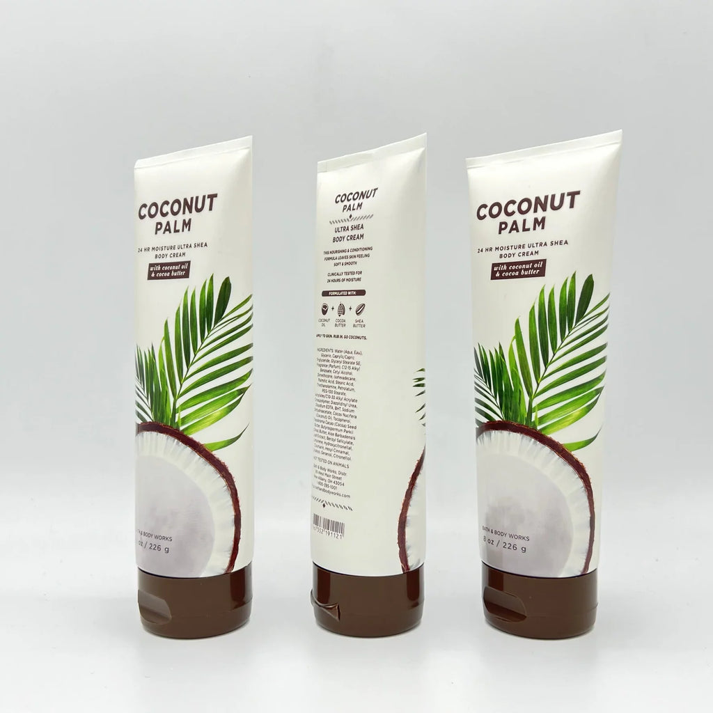 3 Body Cocoa Pack Palm Bath 24-Hour 8oz Coconut Moisture Cream Shea with & Body Coconut of Works Oil Ultra & Butter,