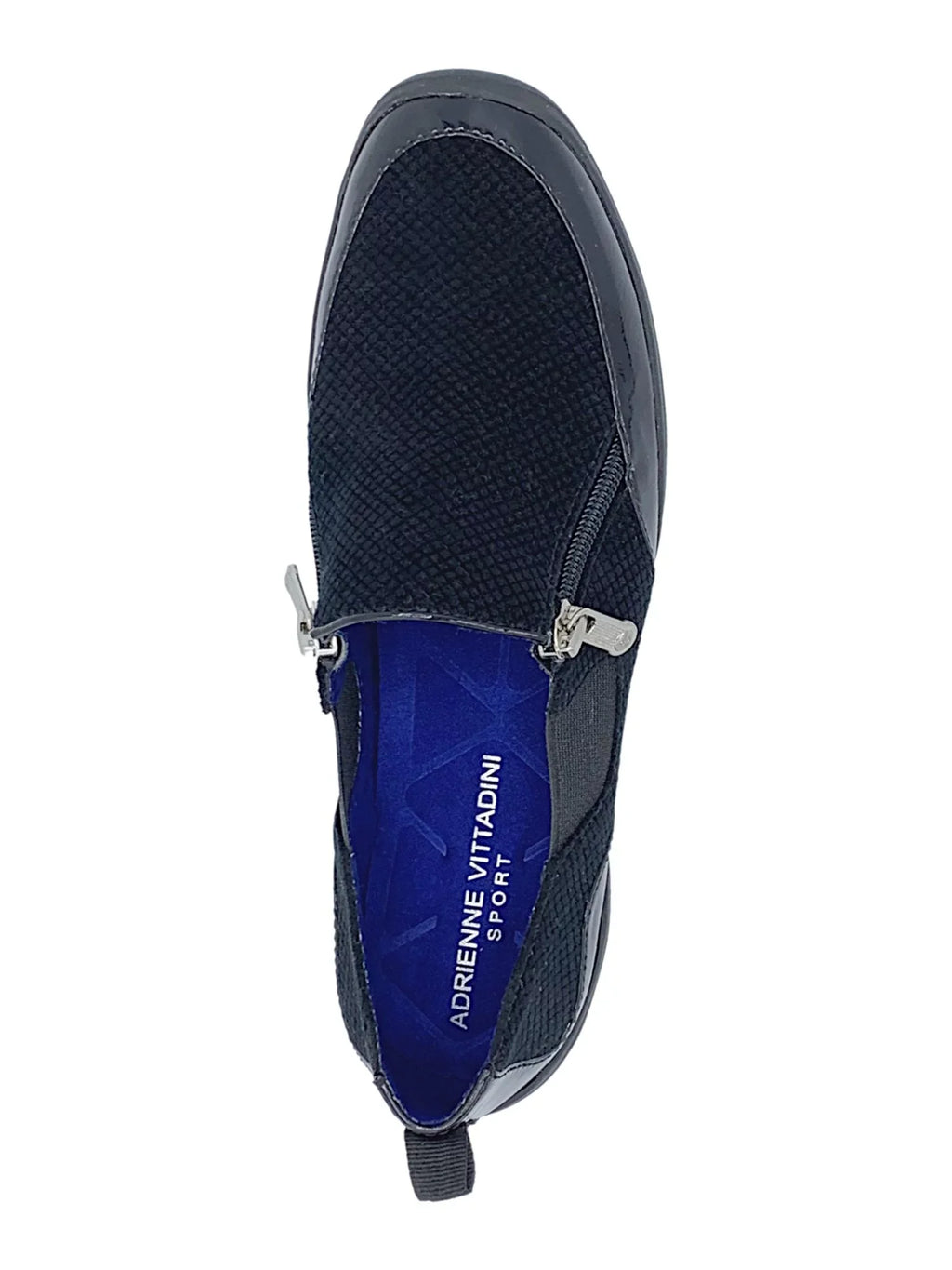 Adrienne Vittadini Sport Womens Black Stretch Gore Padded Ganesa Round Toe Flats Shoes 7 M
