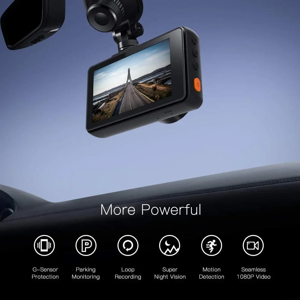 Monitor, 170° C450 Camera 3" Parking Dash APEMAN Car 1080P Black Cam Angle Screen, FHD Wide