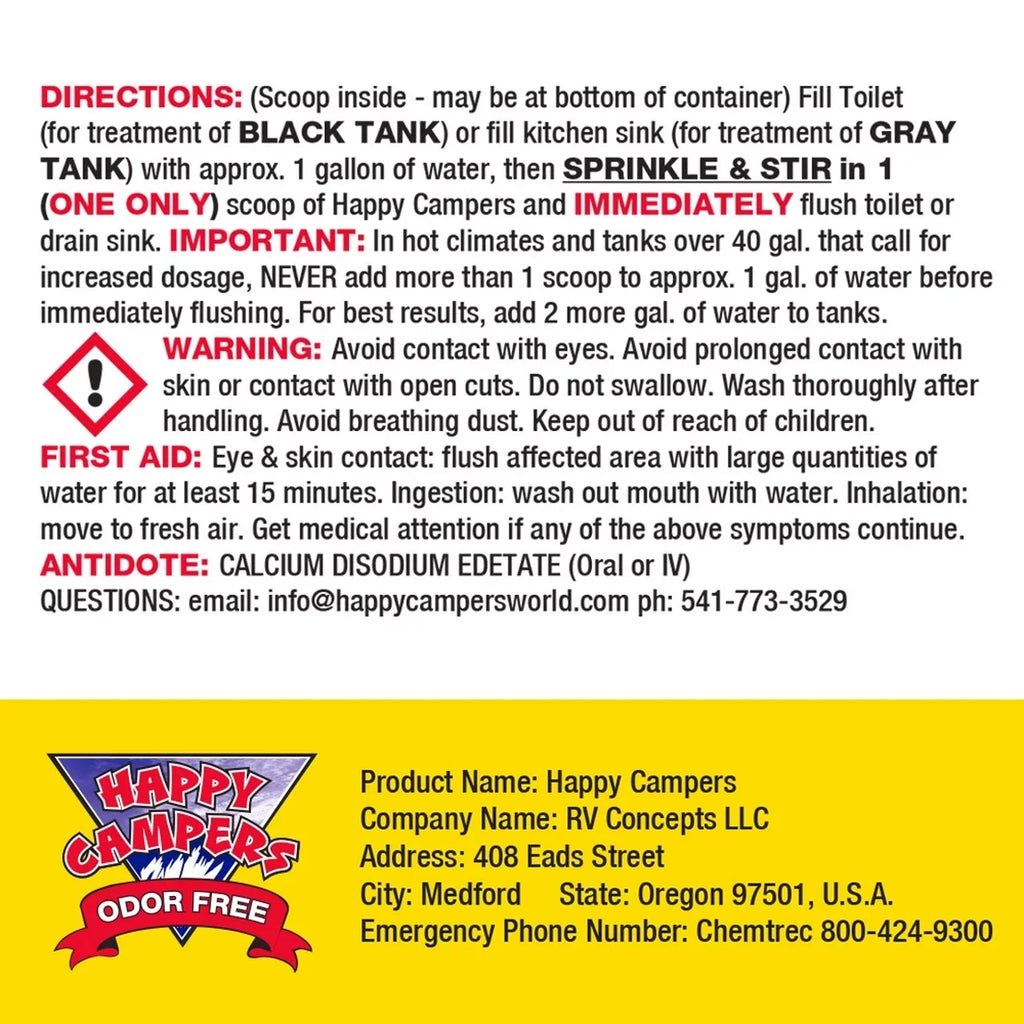 Campers 64 - Tank Holding Happy Deodorizer Treatment treatments RV