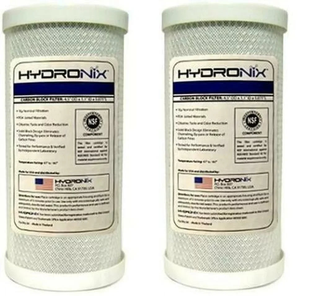 Hydronix Cb-45-1005 Nsf Carbon Block Filter 4.5" Od X 9 7/8" Length 2 Pack