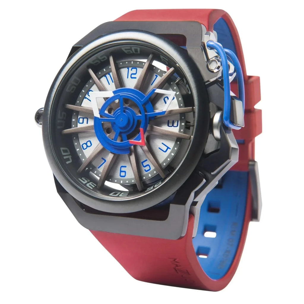 Black Watch Rim Reversible Automatic Twin Men Chronograph for - Adult White Sport Mazzucato Dial