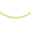 Jewelstop 14K Yellow Gold And Sterling Silver 2-Tone Gold Reversible 4Mm Domed Omega Chain 18 Inches