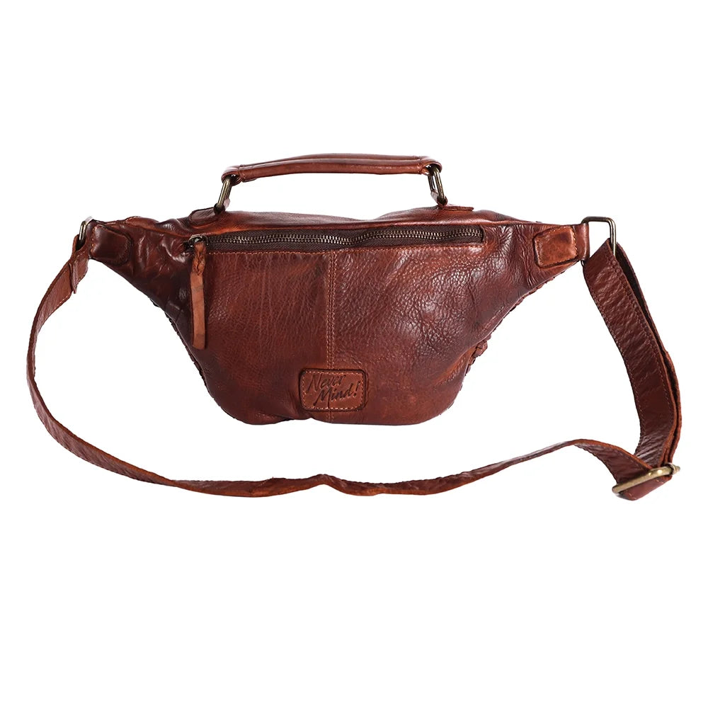 Nm Never Mind Nmbgm148E Fanny Pack Vintage Handmade Genuine Cowhide Leather Women Bag Western Handbag Purse