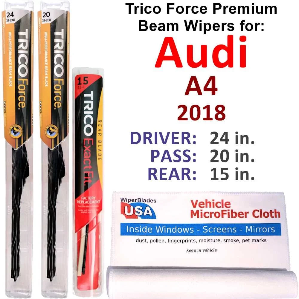2018 Audi A4 Performance Beam Wipers (Set Of 3) W/Rear Wiper