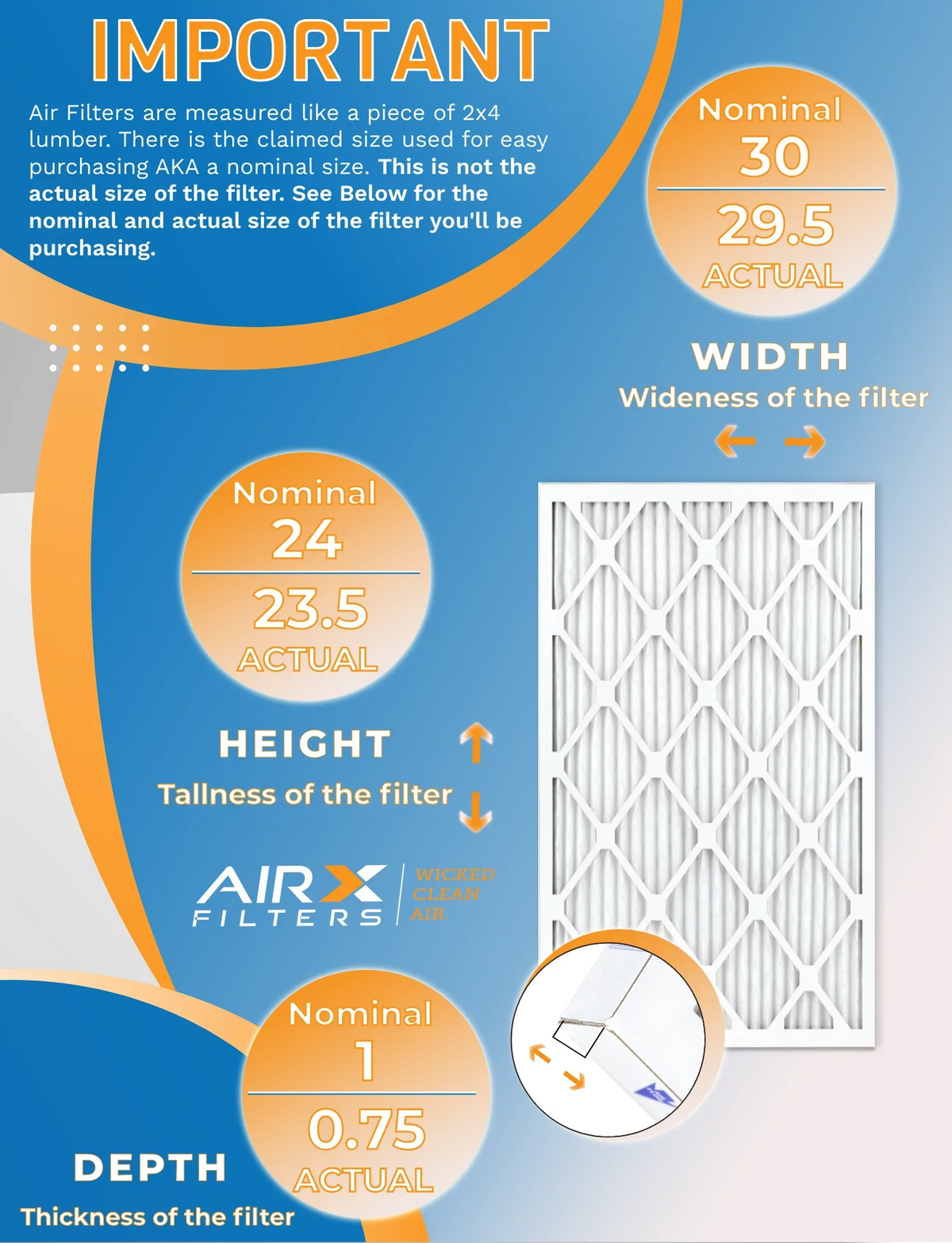 '- 24x30x1 AIRX FILTERS Made WICKED FPR 8 Rating, 700 & Furnace in by MERV MPR Comparable 12 Filter USA of to Air 5 Filters CLEAN AIR. Pack