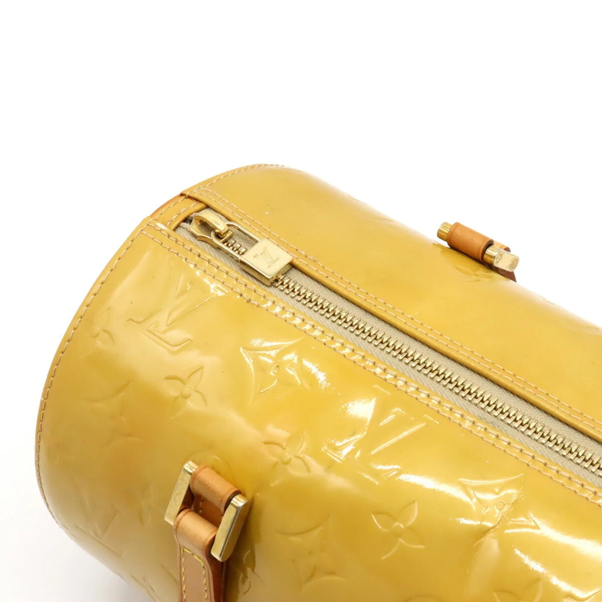 Pre-Loved Louis Vuitton Monogram Vernis Bedford Handbag Enamel Leather Beige Yellow M91006 (Fair)