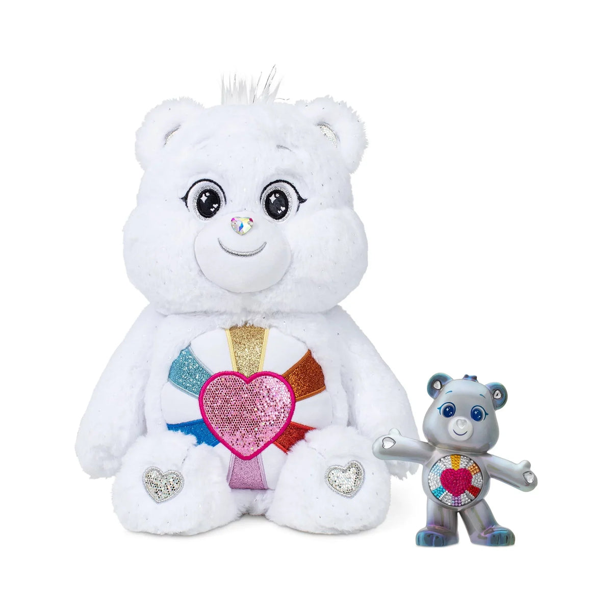 Care Bears 14" Hopeful Heart Bear And 5" Collectible Hopeful Heart Bear - Special Collector Limited Edition.