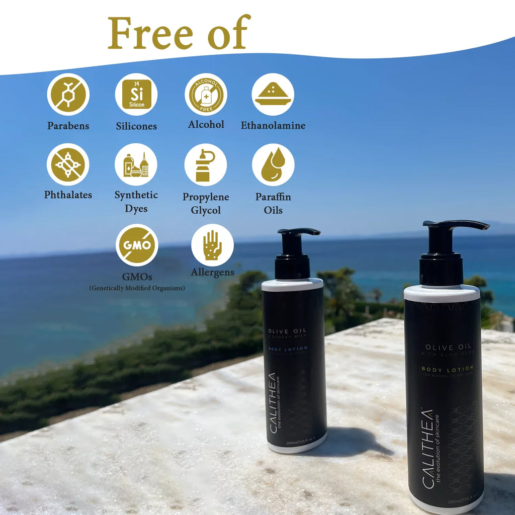 Organic Milk Natural Vera Lotion Duo: Lotion Donkey Aloe Oil & Olive Calithea Lotion Body