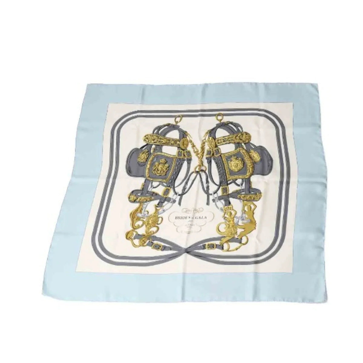 (Good) scarf light blue Pre-Owned HERMES Hermes Carre90