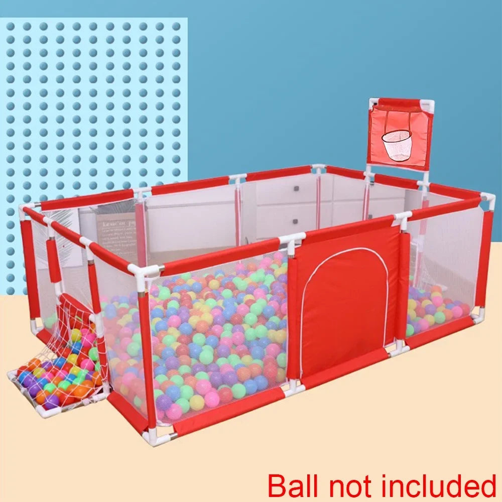 Jahyshow Large 70In Baby Playpen - Foldable Playard With Breathable Mesh-Red