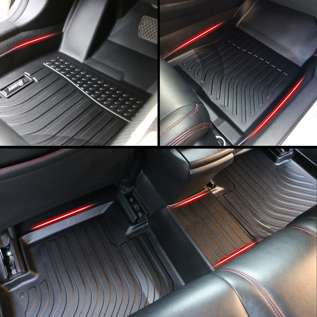 Ikon Front , 1st Molded Thermo With TPE Liner climate Trunk Prius Carpets All Elastomer Mat Floor 3D Plastic Pad 2023-2024 Protector Rear Row Black Mats 4PC & 2nd Compatible Motorsports