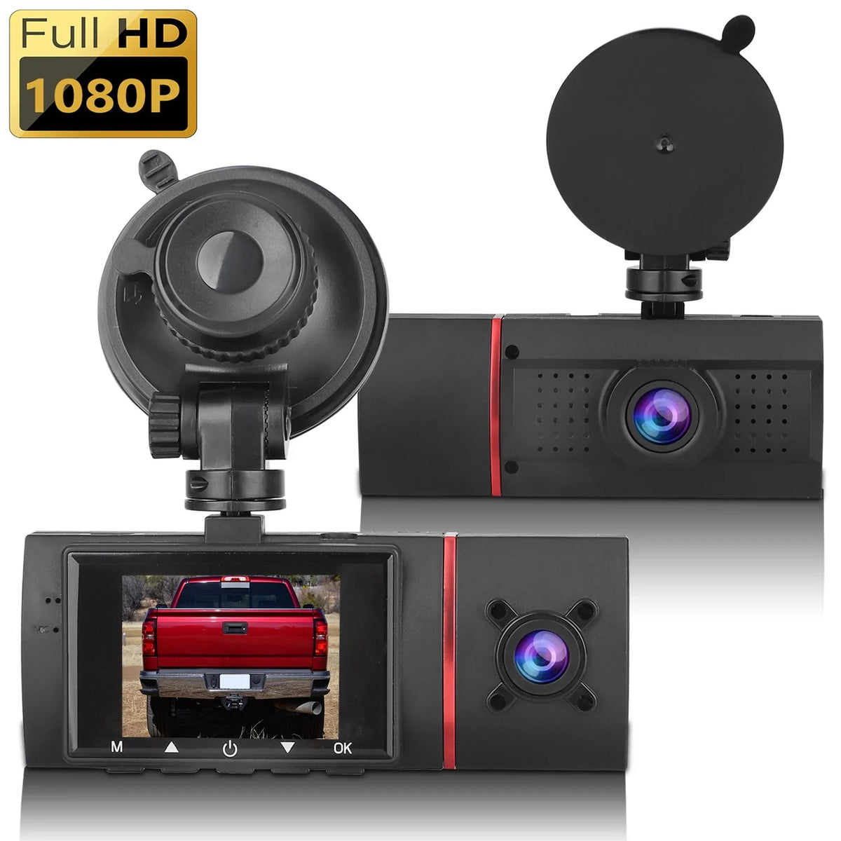 1080P Car Dual Dash Cam, Eeekit Car Front And Inside Dvr Dashboard Camera With Night Vision, 170° Wide Angle, 2" Ips Screen, Car Driving Recorder With Wdr, G-Sensor, Loop Recording, Parking Monitor