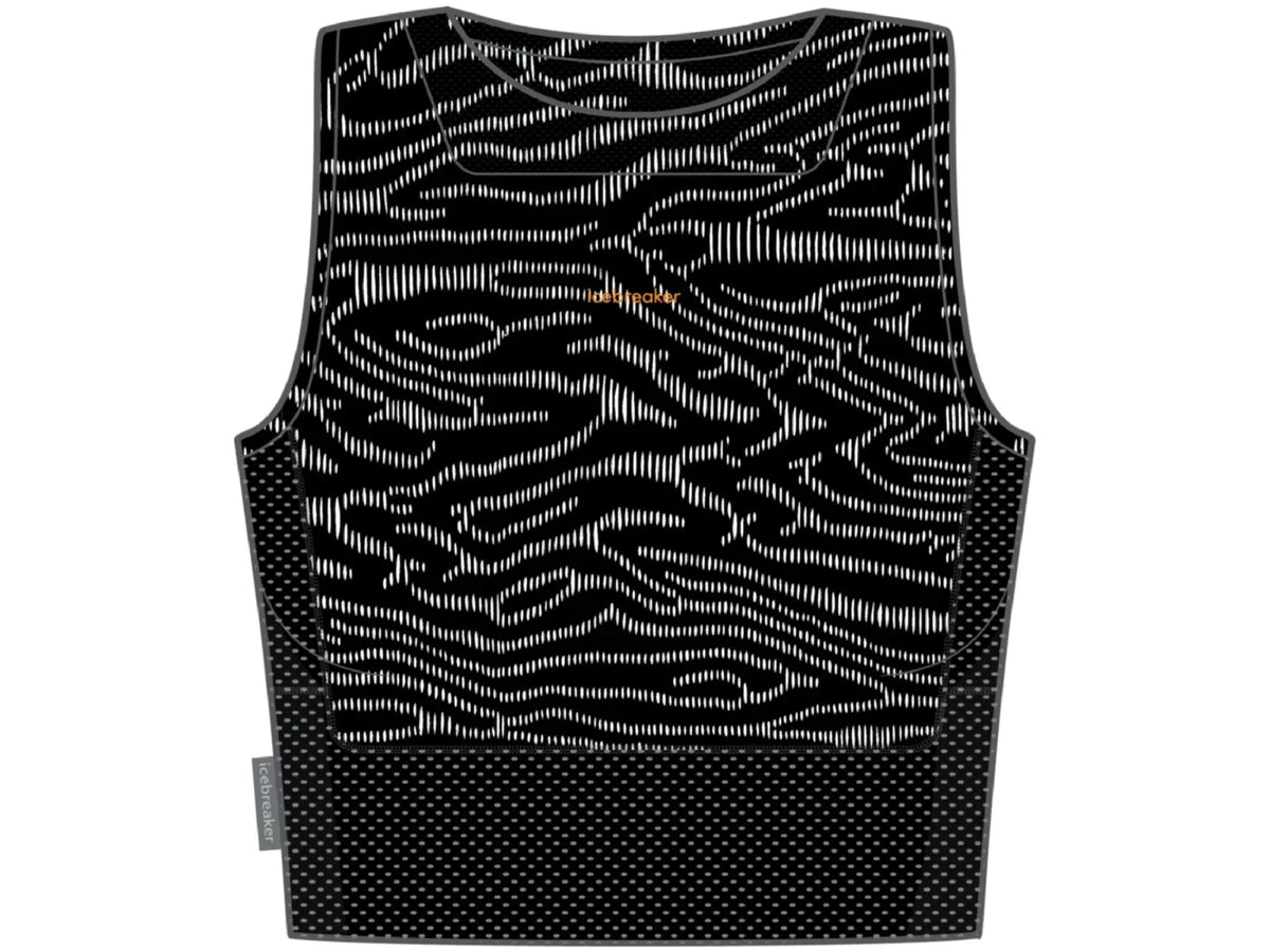 ZoneKnit 125 Black/Snow/Aop, Women's, Cropped Topo Bra-Tank M Lines Icebreaker -