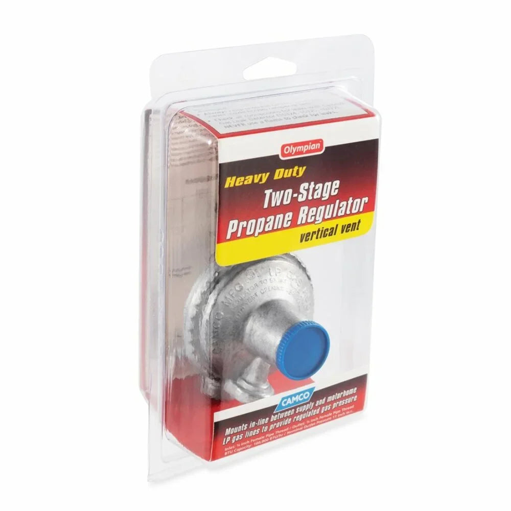 Camco Vertical 2-Stage Rv Propane Regulator - Silver (59313)