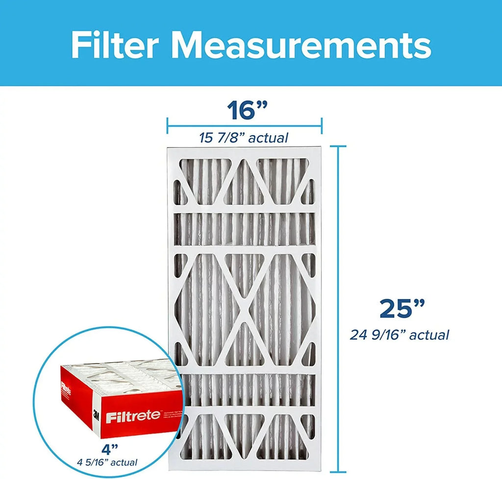 Pleat, Filter, 16x25x4, 24.56 4.31 Air Micro Allergen Filtrete 1000 actual Defense dimensions Furnace MPR 2-Pack AC x DP, 15.88 x Deep