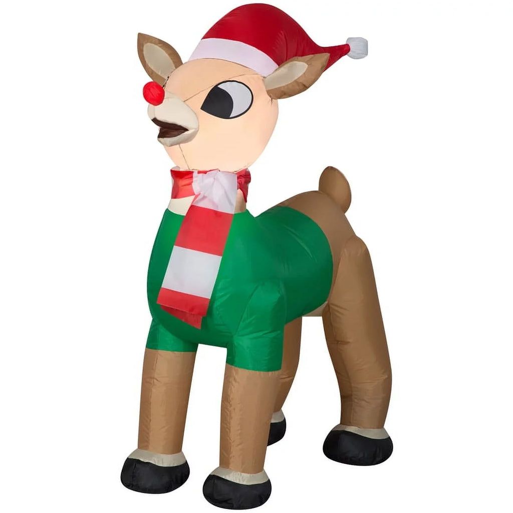 Gemmy Rudolf In Green Outfit 3.5 Ft. Inflatable