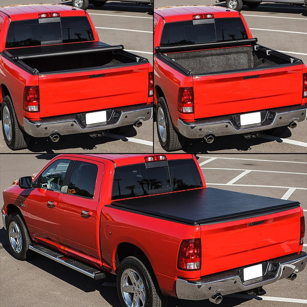 Vinyl 2019 For Truck Black Top Soft Tonneau 5Ft Matte DNA to Bed Cover Roll-up Motoring 2021 Ranger TTC-RU-090 20 Short