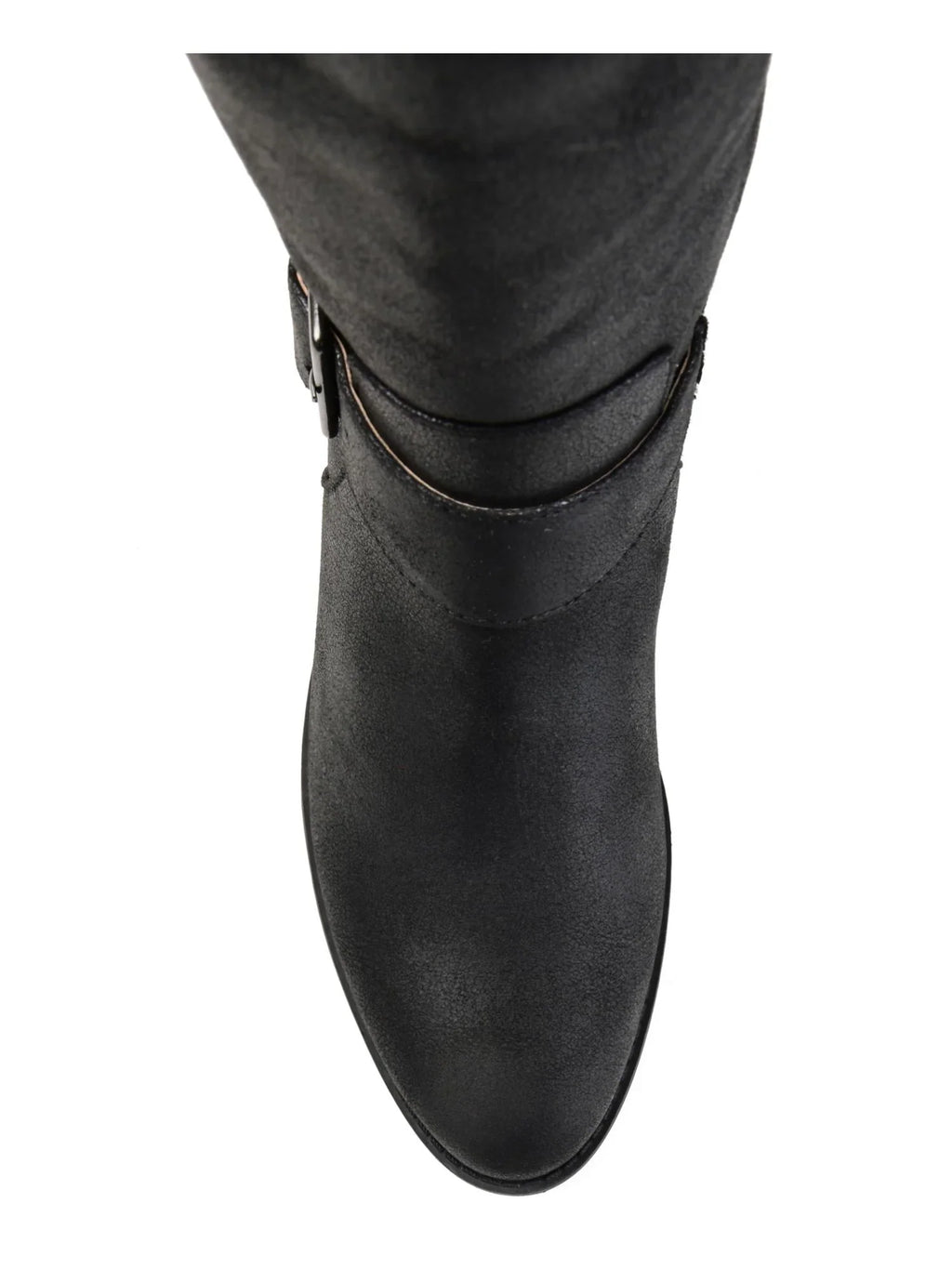 Extra Goring Toe Boot Womens X Wide Buckle Wide Zip-Up Calf COLLECTION Black Calf Block Almond Riding JOURNEE 7.5 Winona Heel Accent WC