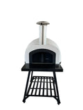 Cement Pizza exterior Circle Fired - Ovens / OP81 / Wood Mosaic Penny with Clay Tiled Pizza White Tiles Oven