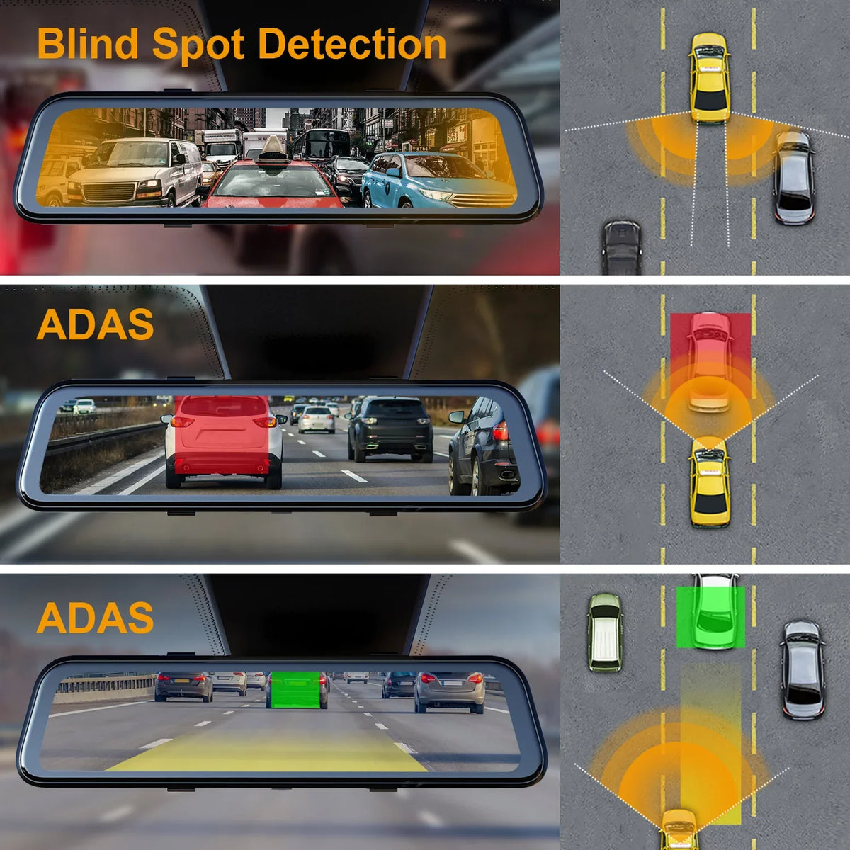 Mirror M2 Smart Rexing ADAS with Cam Dash BSD
