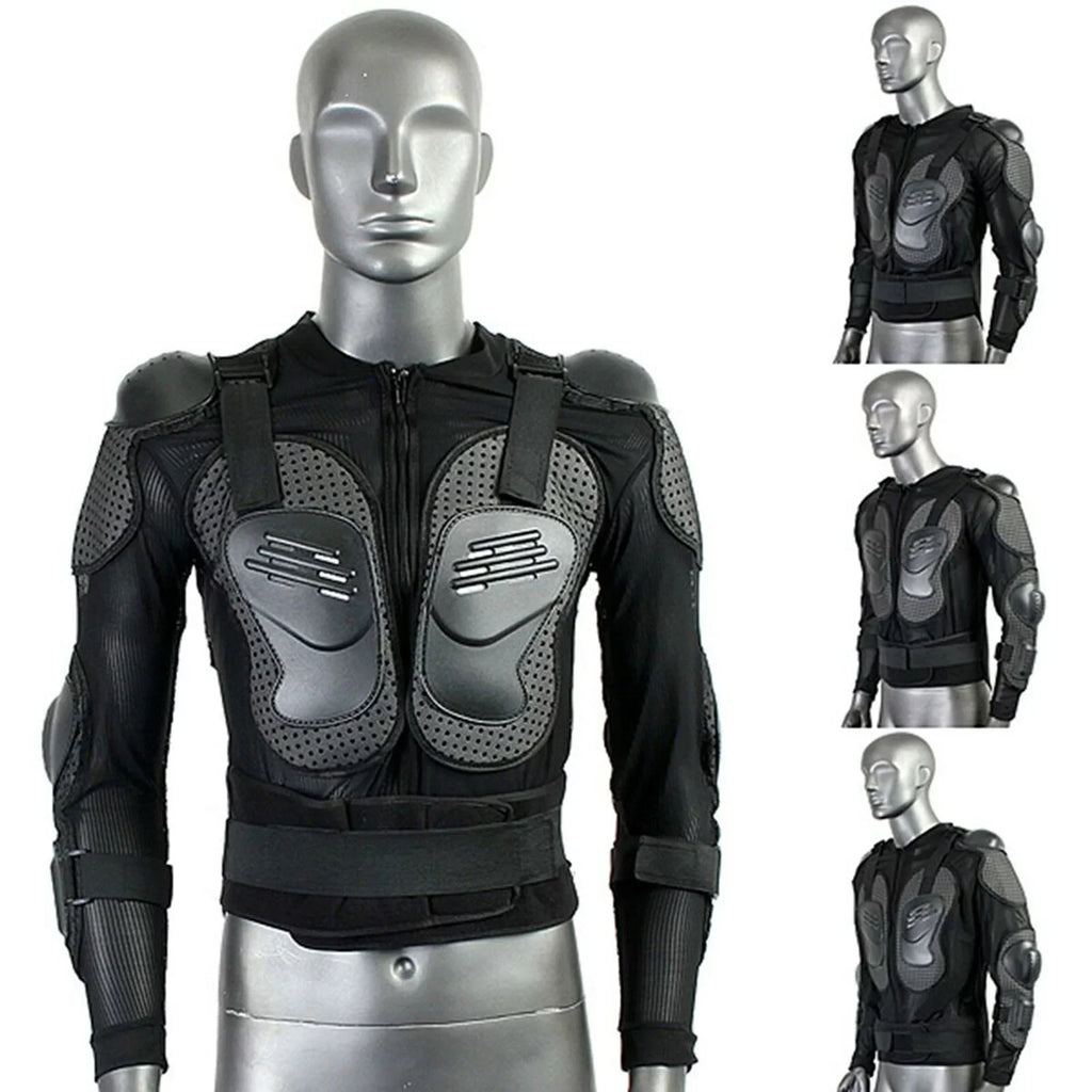 Comprehensive Motorcycle Riding Armor Jacket - Protects Spine, Shoulder, And Chest