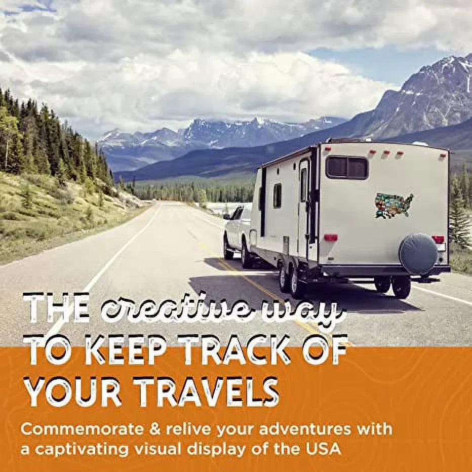 Rv State Sticker Travel Map Of The United States, Travel Trailer Camper Accessories