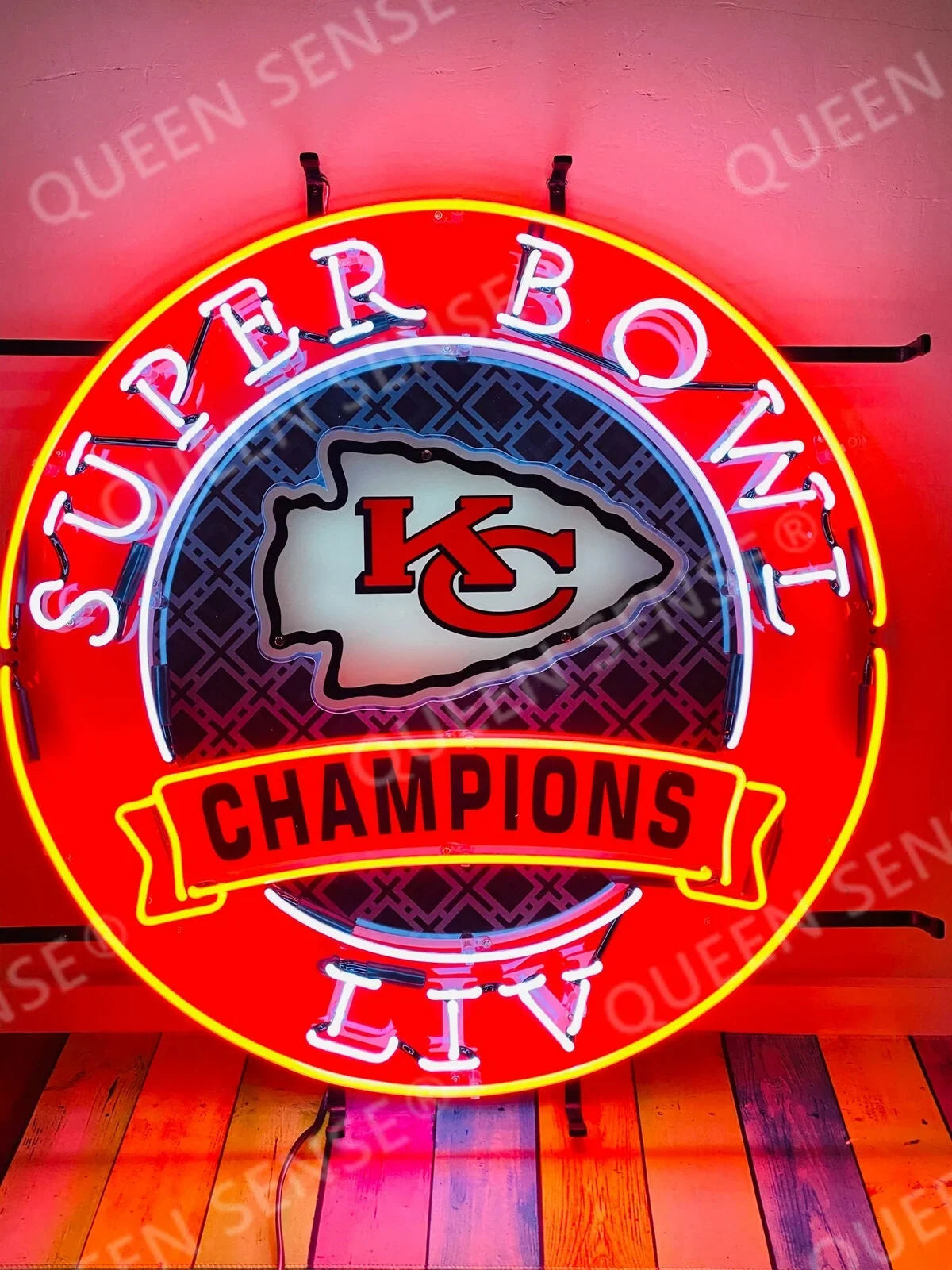 Queen Sense 24"X24" For Kansas Citys Sports Team Chiefs Champions Liv Neon Sign Hd Vivid Printing Handmade Artwork Neon Lamp 124Kccsbcvvd