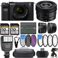 a7C (Black) +Flash- Mirrorless 28-60mm G Lens+24mm with Kit Lens Camera f/2.8