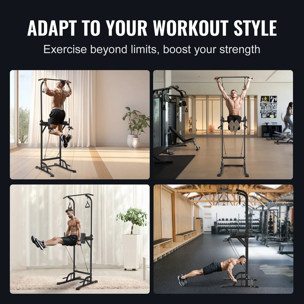 Frame Steel Station, Home Pull w/ Workout Strength Height SKYSHALO Training Dip Elbow Equipment Backrest Power Power Up Stand Pad, Duty Fitness Heavy for Tower Rack Bar Adjustable Carbon