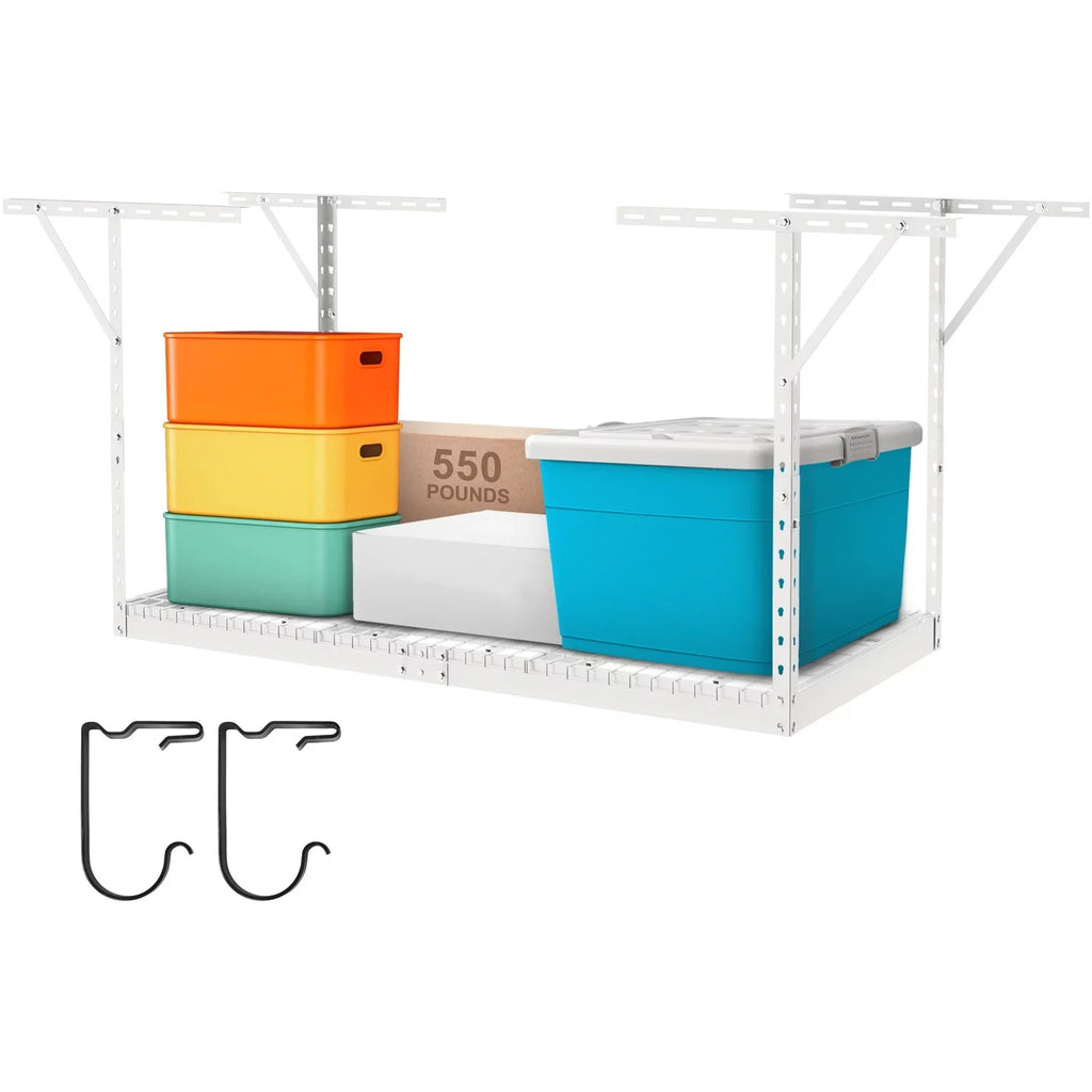 Adjustable White VEVOR Rack Overhead 36x72in Storage Ceiling Garage 550lbs Rack