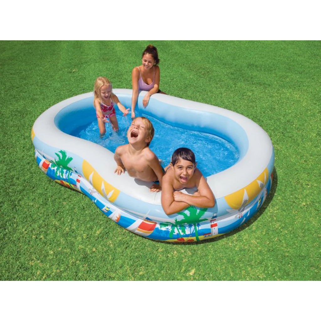 Inflatable & Intex Electric Seaside 8.5’x5.25’x18” Pump Pool Paradise Air Kiddie