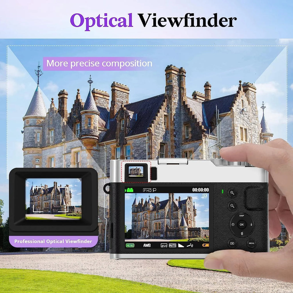 32GB Vlogging for Camera Camera YouTube Video 4K Camera Autofocus SD Photography 4K Digital Card Digital 16X Zoom with for 48MP
