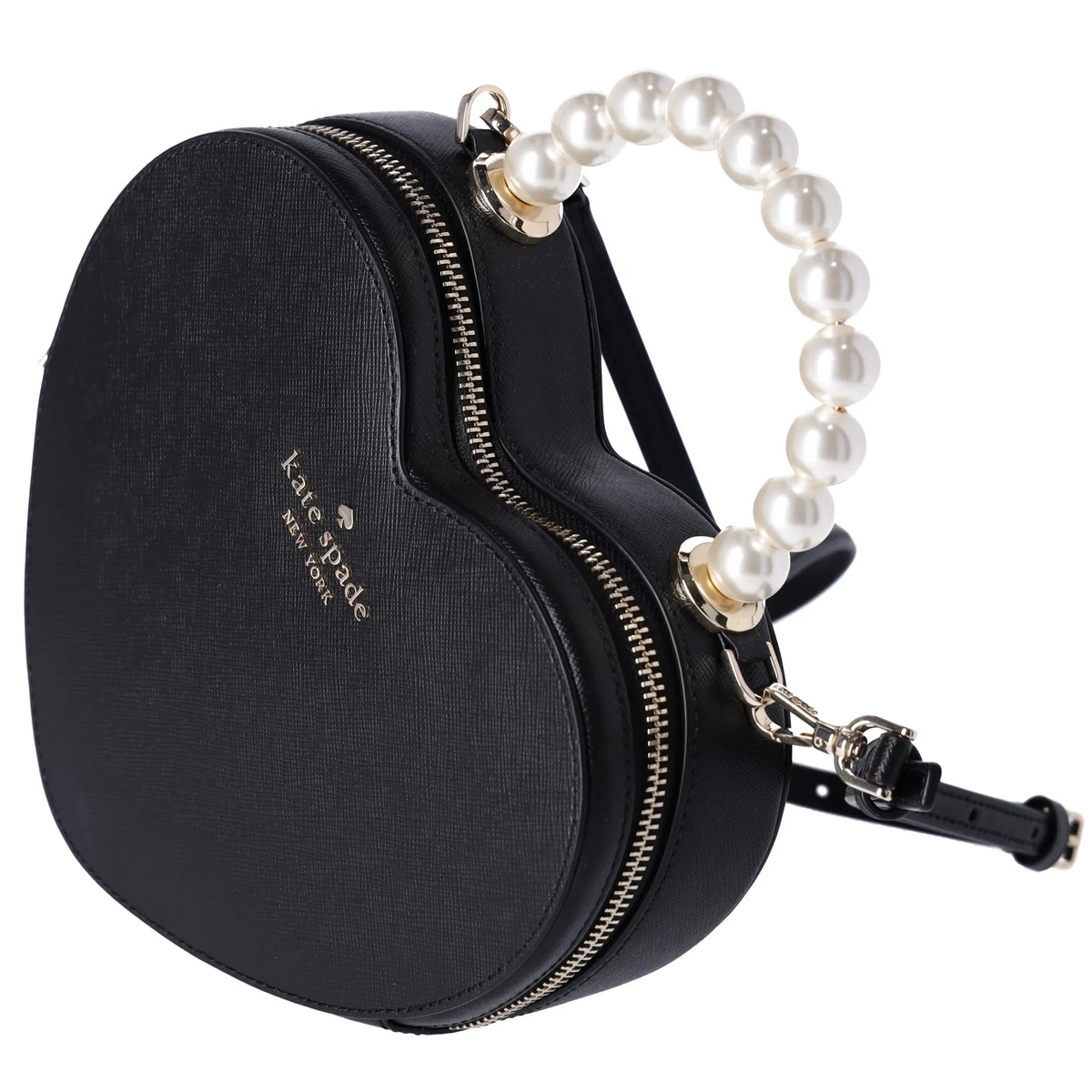 Pearl Crossbody Love Kate Leather Shack Purse Heart Spade Black KF516