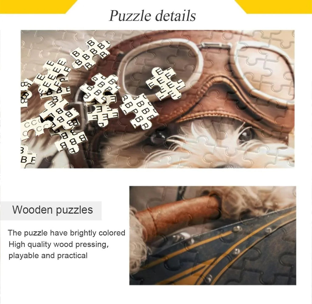 Kids Fun Adults, Puzzle Wood Gift Bag, with Challenging for Zigsaw Exercise for fabric Brain Friends Storage Pilot 500 Composite PCS Airplane Parents Jigsaw Paper Family in Puzzle, Game