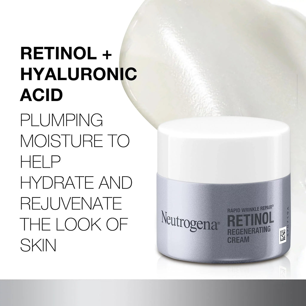Rapid & Face With Retinol Oz Fight Daily Hyaluronic Face Wrinkle Acid Moisturizer, Lines, Anti-Aging Fine Cream Dark Neutrogena 1.7 Retinol & To Wrinkles, Repair Spots,