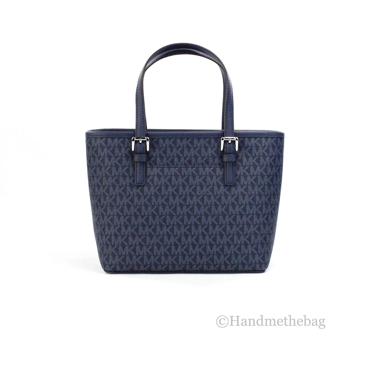 Kors Michael Zip Purse Tote Bag XS Carryall Top PVC Navy Set Jet Leather