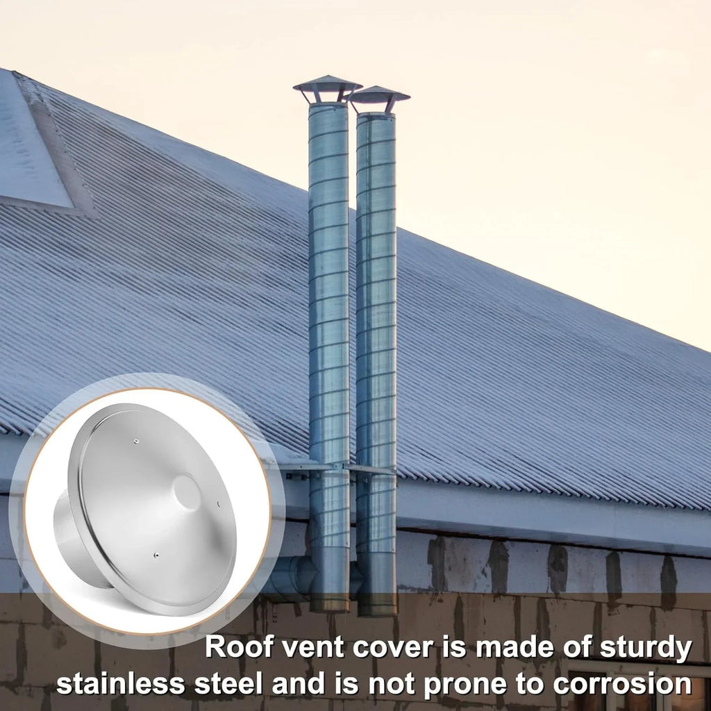 6 Inch Cone Top Chimney Cap Stainless Steel Cone Cap With Screen Chimney Cover Outside Roof Silver Fireplace Screen Cover Exterior Stove Pipe Topper For Vent Flue Family Kitchen Cooking