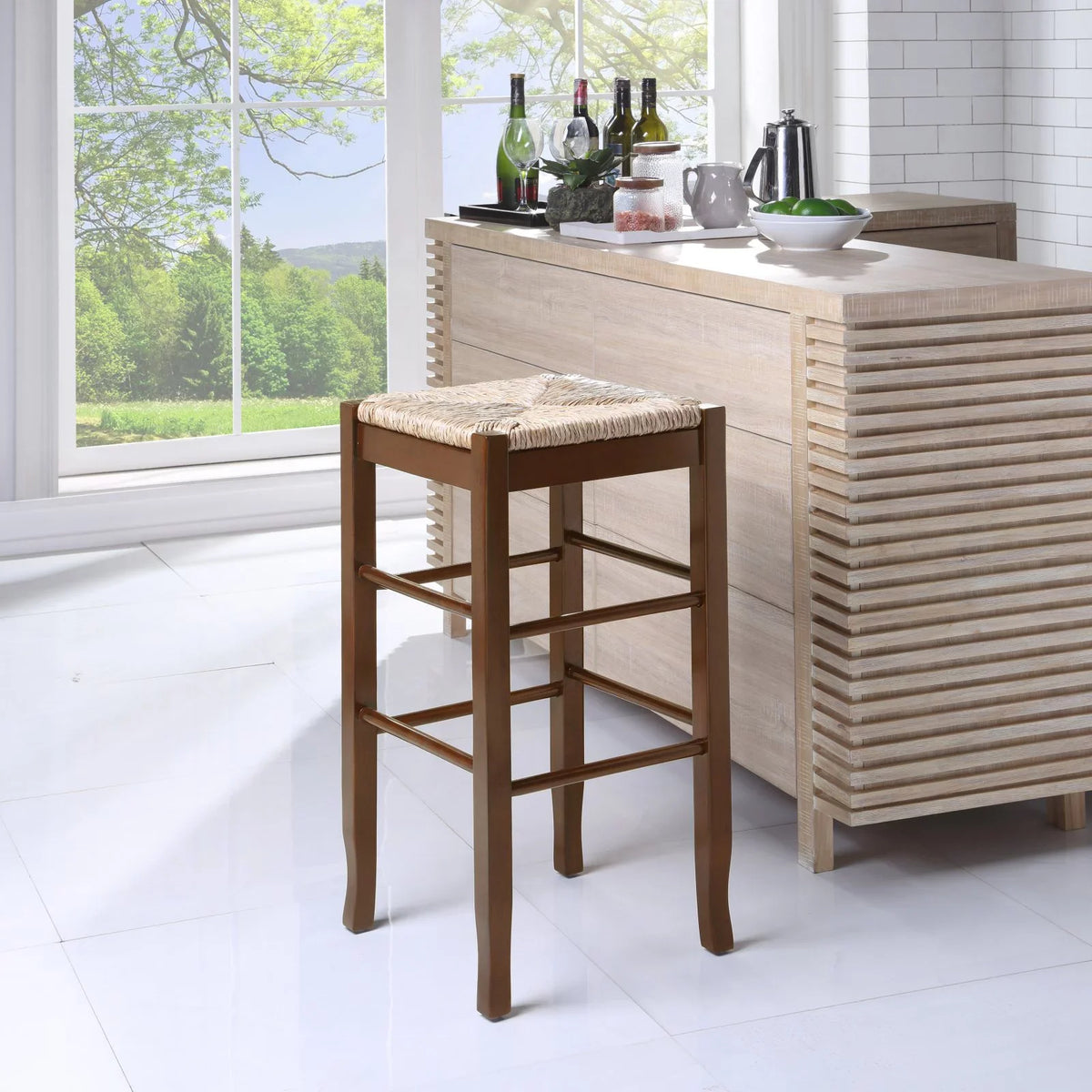 Boraam Square Rush Bar Stool - 29 In.