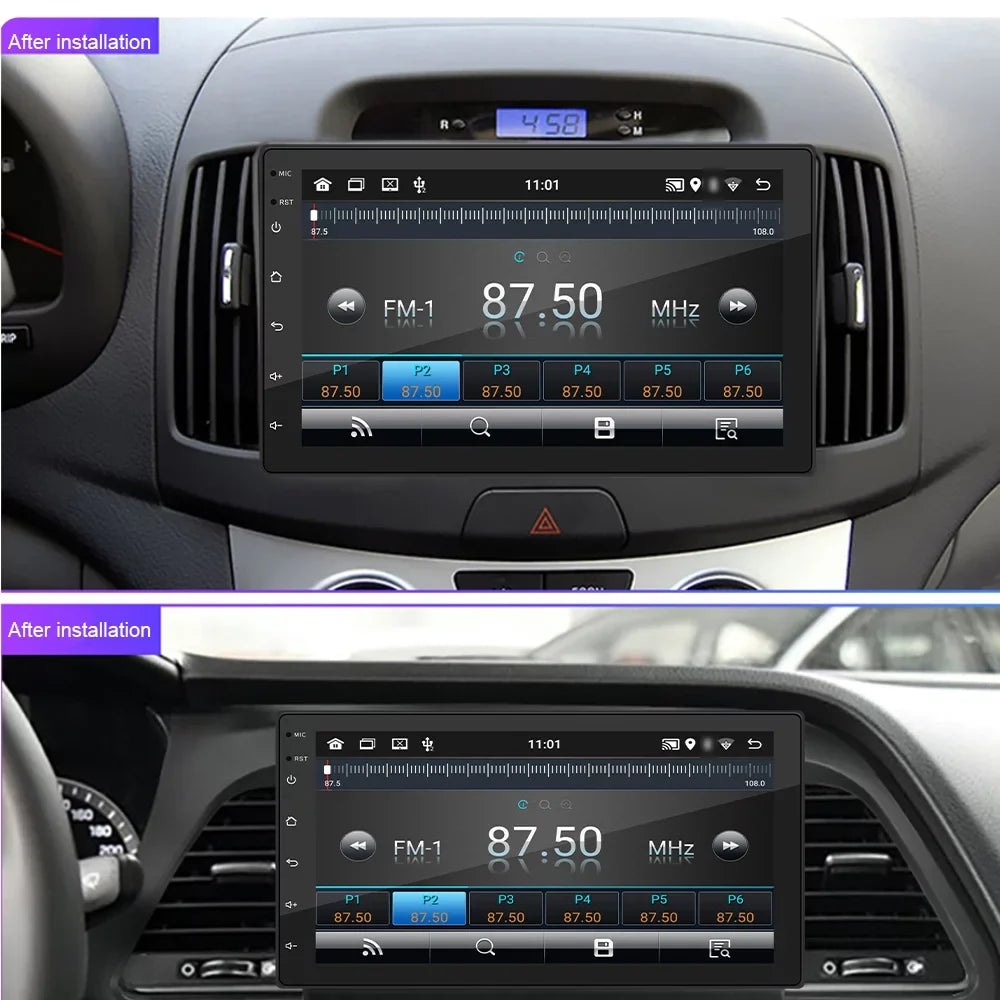 with Link/Hands-Free 7 11 Shinysix Navigation GPS Car Touchscreen Android Control Picture/Steering Support Double Backup Calling/Reverse Stereo WIFI/AUX/U-Disk/Phone Radio Camera Din Inch Wheel with