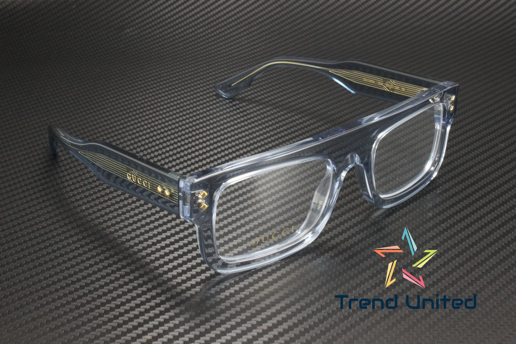 Rectangular 52mm Squared Blue Men's Light GG1085O 004 Lens Eyeglasses Demo