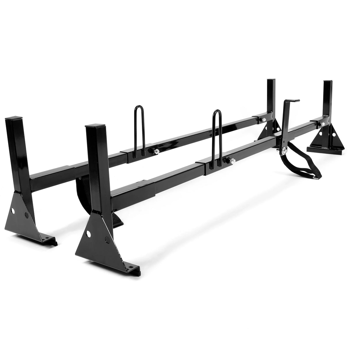 Vans Kojem for Express Universal Steel Adjustable 68"-75" Mount GMC Rack Rack Savana Bars E-Series Roof Chevy Ladders Full-dimension 2 Carry