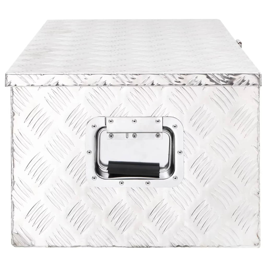 Box W x Storage x Vehicle, Organizer Lockable Toolbox H) Silver (L 13.2 Aluminum moobody Box Trip x 18.5 Tool Underbody Case for 35.4 Inches x Camping Truck Trailer Garage,