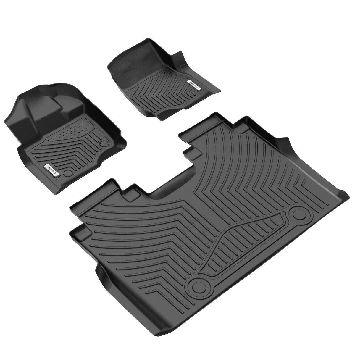 Crew Rear Ledkingdomus for F150 Floor 2024 Front TPE Mats 3-Piece All-climate Cab Rubber Super Set and 2015-2023