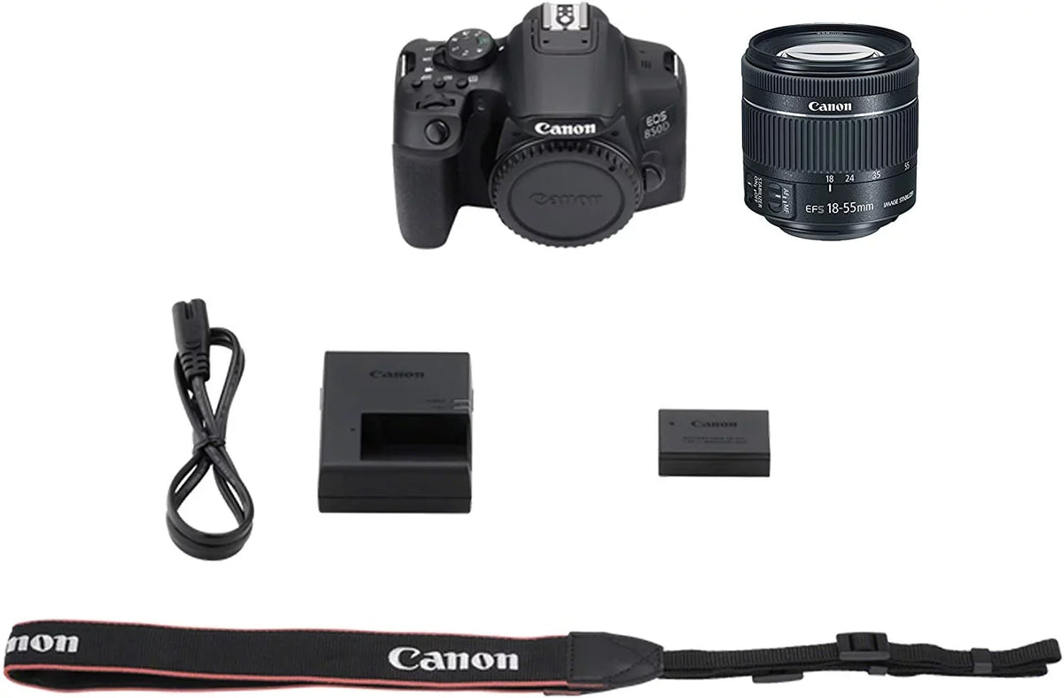 Tripod EOS Rebel Camera T8i w/EF-S 850D DSLR Filters + Canon Lens Case 36pc Memory Zoom + 18-55mm + 128GB Bundle STM + F/4-5.6