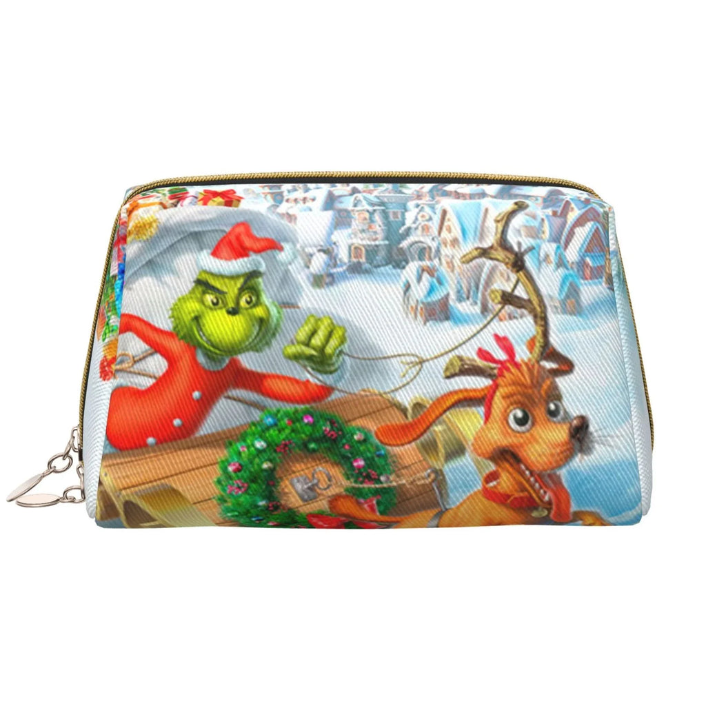Toiletry Bag Cosmetic Bag Adventures Storage Christmas Grinch Pouch Portable The Organizer Makeup Leather Gift Travel Purse
