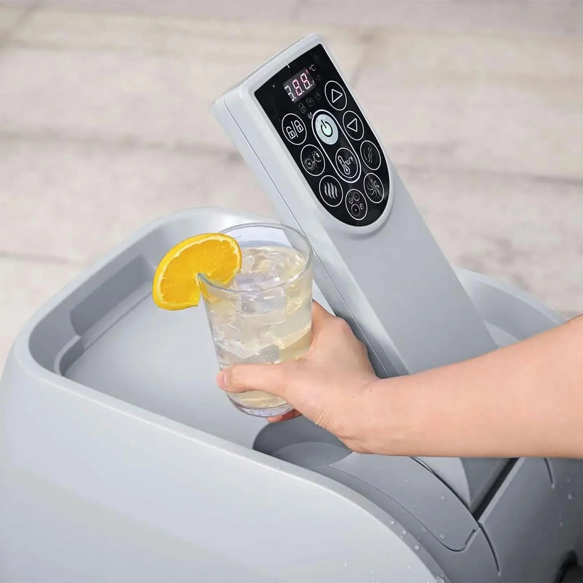 of Hot Bestway Pool/Spa w/Set SaluSpa Santorini HydroJet Seat SaluSpa Tub 2