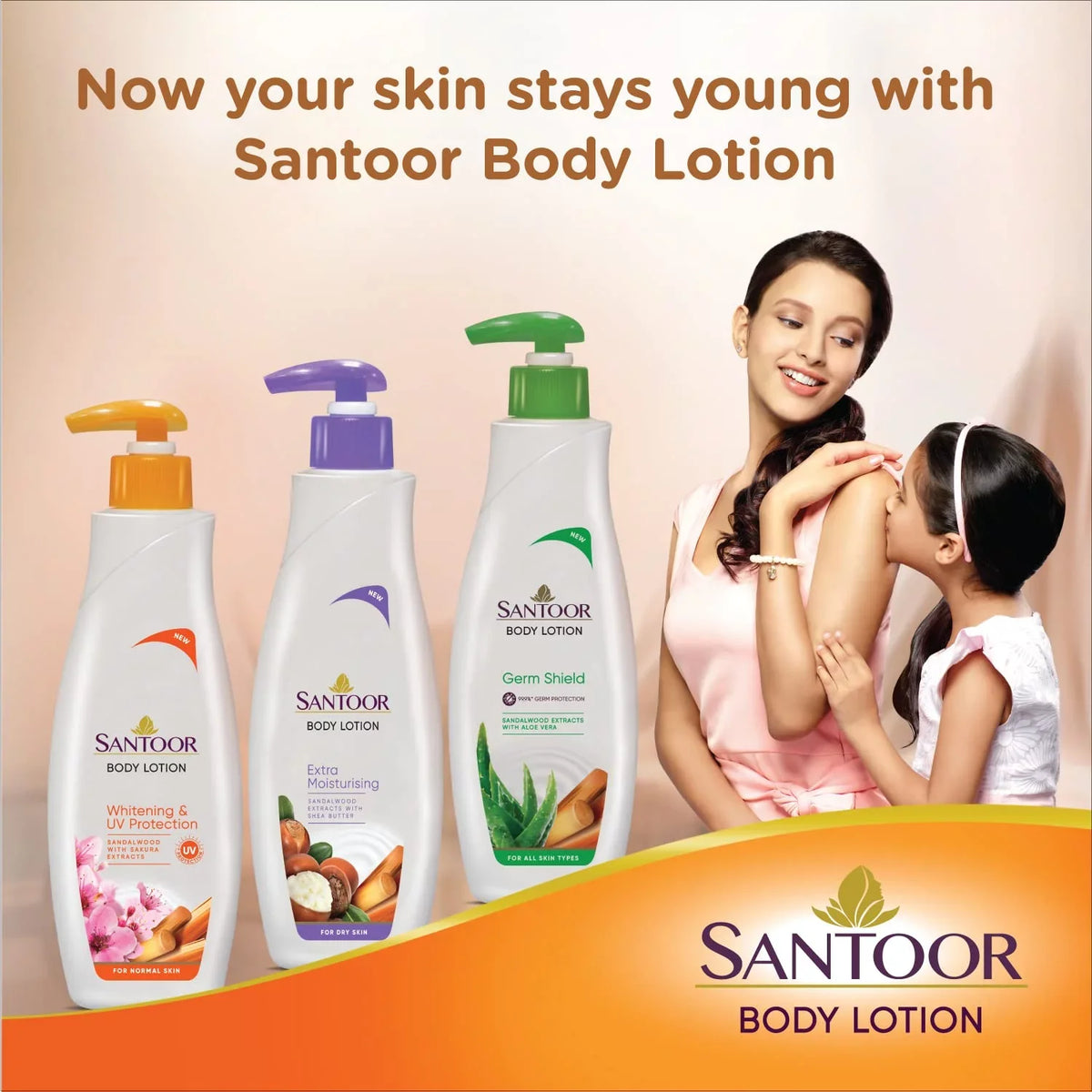 with Santoor Extracts, Protection & Sakura 2) of Sandalwood 250ml Body Perfumed UV Lotion for & Whitening (Pack